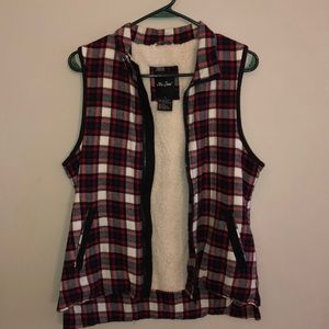 Plaid Sherpa vest
